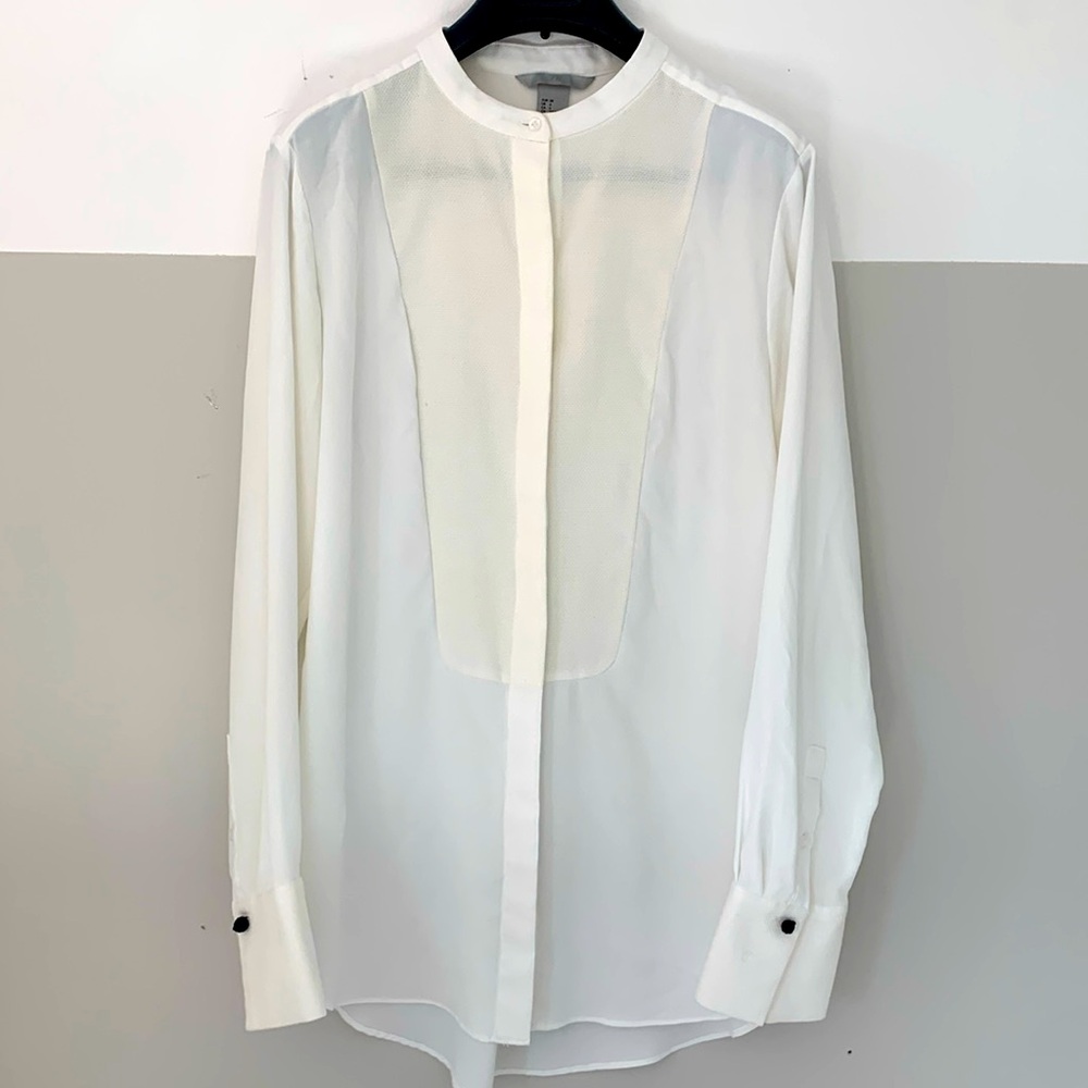 H&M silky tuxedo blouse, size 6. Excellent condition, worn just once